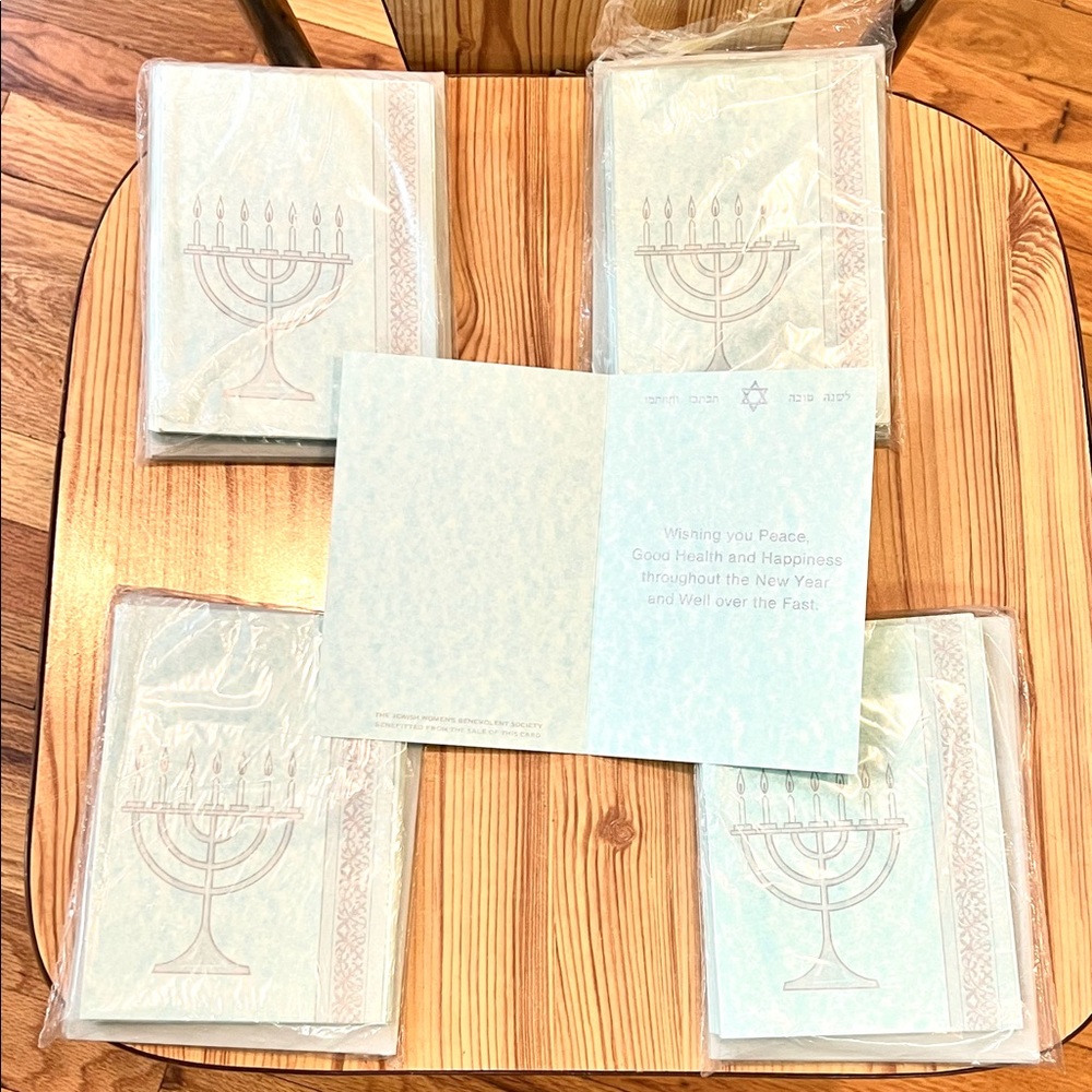 Greeting Cards for Jewish New Year, Elegant, 4 packs of 10